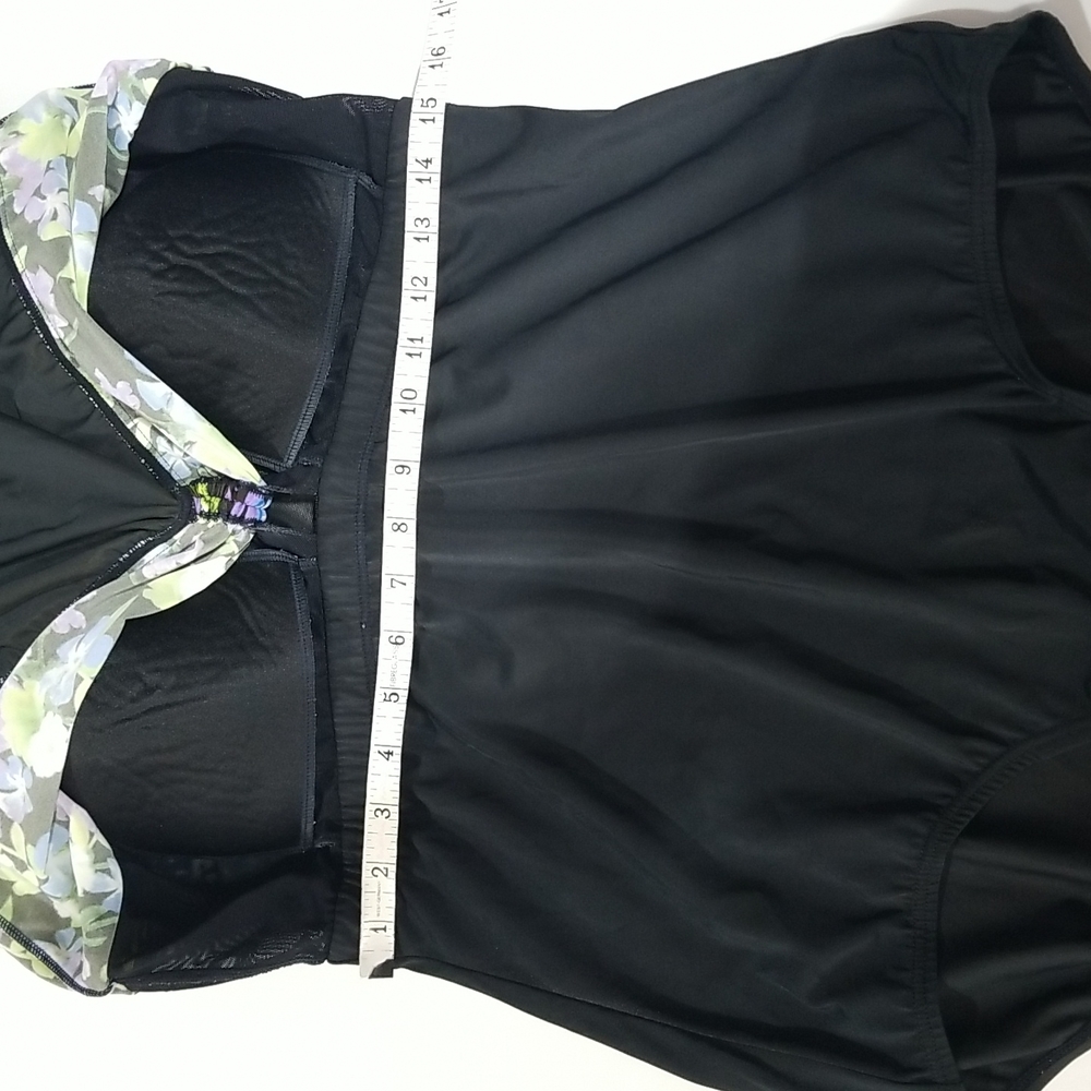 BLAIR Black Blue & Purple Pansie One Piece Dress Swimsuit - Picture 7 of 15